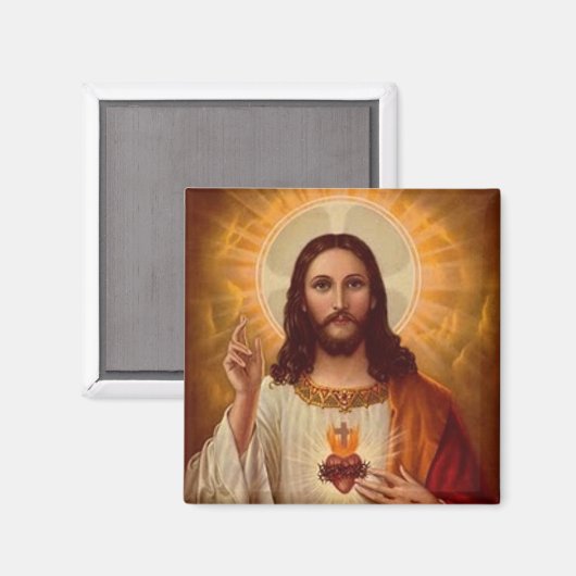Jesusherz Magnet (Vorderseite/Rückseite)