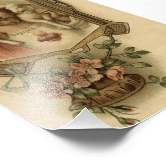 Jesusherz mit Lamm Fotodruck (Ecke)