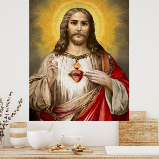 Jesusherz Poster (Küche)