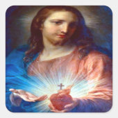 Jesusherz Quadratischer Aufkleber (Vorderseite)