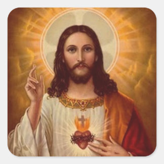 Jesusherz Quadratischer Aufkleber