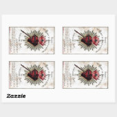 Jesusherz Rechteckiger Aufkleber (Blatt)