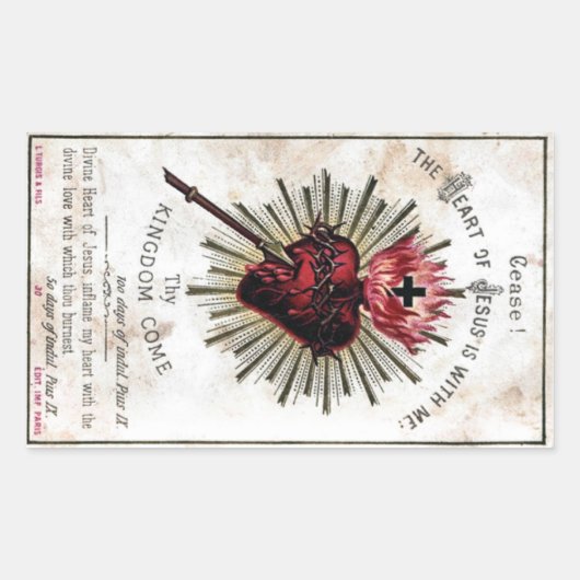 Jesusherz Rechteckiger Aufkleber (Vorderseite)