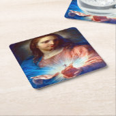 Jesusherz Rechteckiger Pappuntersetzer (angewinkelt)