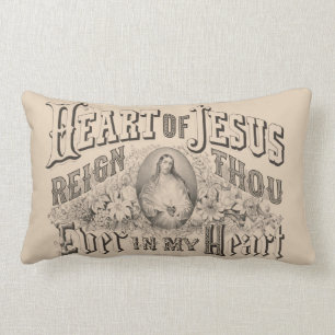 Jesusherz Religiöse Vintage Katholik Lendenkissen