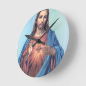 Jesusherz Runde Wanduhr (Winkel)