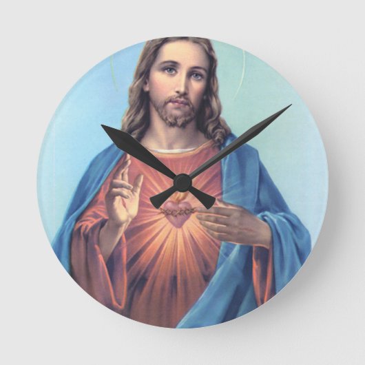 Jesusherz Runde Wanduhr (Vorderseite)