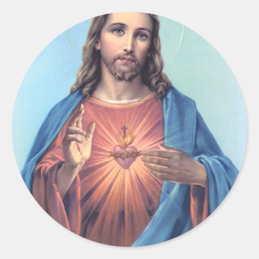 Jesusherz Runder Aufkleber (Vorderseite)