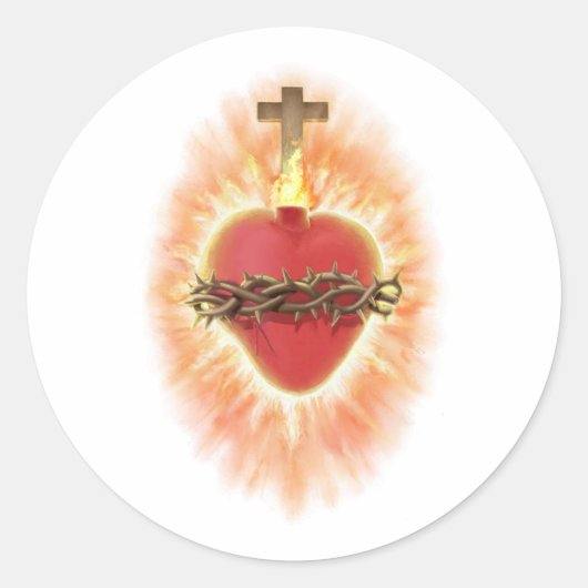 Jesusherz Runder Aufkleber (Vorderseite)