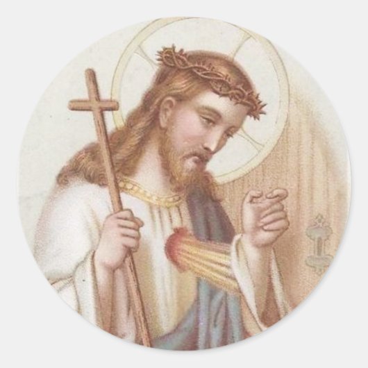 Jesusherz Runder Aufkleber (Vorderseite)