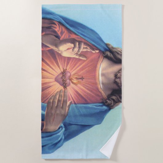 Jesusherz Strandtuch (Vorderseite)