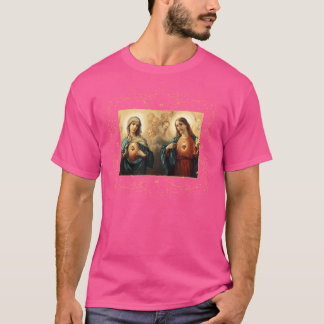 Jesusherz und unbeflecktes Herzbild Jesus T-Shirt