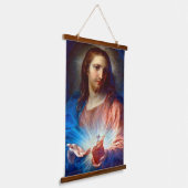 Jesusherz Wandteppich Mit Holzrahmen (Gewinkelt)