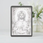 Jesusherz Zeichnend Gebetskarte Einladung (Stehend Vorderseite)