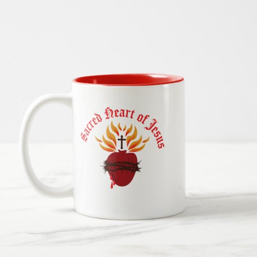 Jesusherz Zweifarbige Tasse (Links)