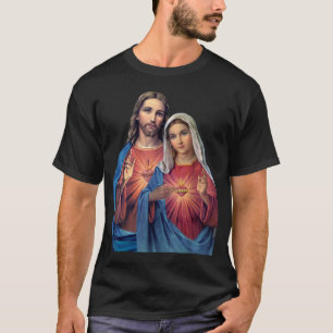 Jesusherzen und Maria sind sehr nah zusammen T-Shirt