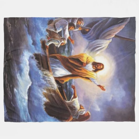 JESUSin einem BOOT Fleecedecke (Vorderseite (Horizontal))