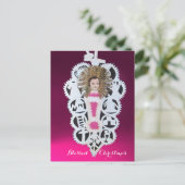 Jesuskind, antikes Weihnachtsbuch Carving Feiertagspostkarte (Stehend Vorderseite)