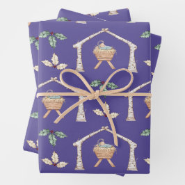 Jesuskind in der Krippe Geschenkpapier Set
