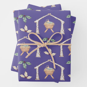 Jesuskind in der Krippe Geschenkpapier Set
