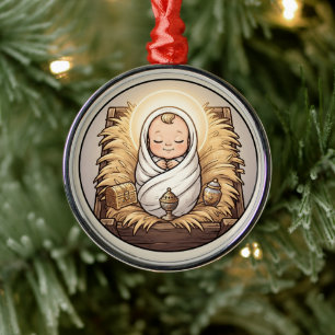 Jesuskind in der Krippe Weihnachtsschmuck