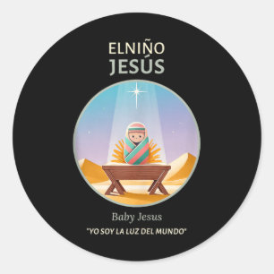Jesuskind - Licht der Welt _ El Niño Runder Aufkleber