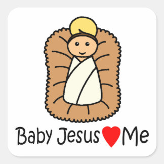 Jesuskind (Lieben) Quadratischer Aufkleber