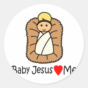 Jesuskind (Lieben) Runder Aufkleber
