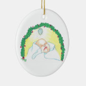 Jesuskind mit Girlande Keramik Ornament (Rechts)