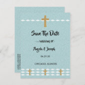 Jesuskreuz Christi Save the Date Ankündigungspostkarte (Vorne/Hinten)