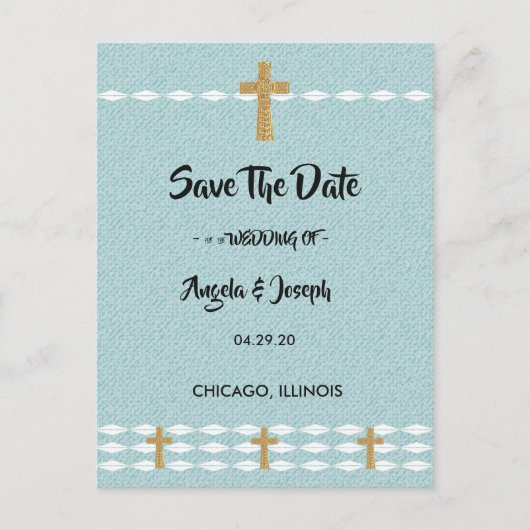 Jesuskreuz Christi Save the Date Ankündigungspostkarte (Vorderseite)