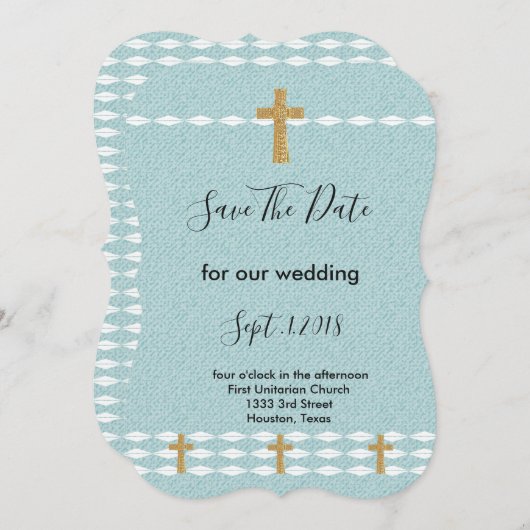 Jesuskreuz Christi Save the Date Einladung (Vorne/Hinten)