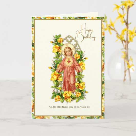 Jesuskripturkarte des Kindes Karte (Gelbe Blume)