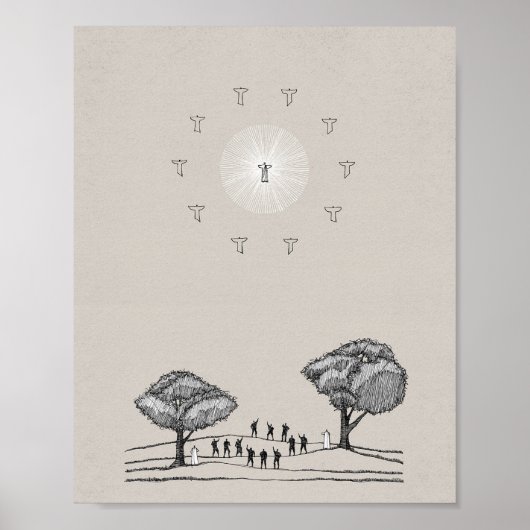 Jesus's Ascension - Rechts Hand der Bibelkunst Got Poster (Vorne)