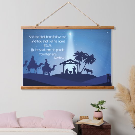Jesus's Geburtswölbchen-Tapestry Wandteppich Mit Holzrahmen (Schlafzimmer)