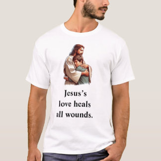Jesus's Liebe heilt alle Wunden Luxus T - Shirt