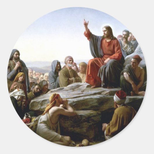Jesus's Sermon-on-the-Mount-by-Bloch Runder Aufkleber (Vorderseite)