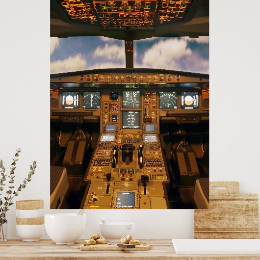 Jet Aircraft Cockpit Poster (Küche)