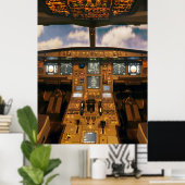 Jet Aircraft Cockpit Poster (Heimbüro)