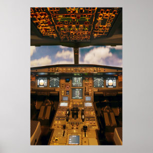 Jet Aircraft Cockpit Poster