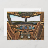 Jet Aircraft-Cockpit Postkarte (Vorne/Hinten)