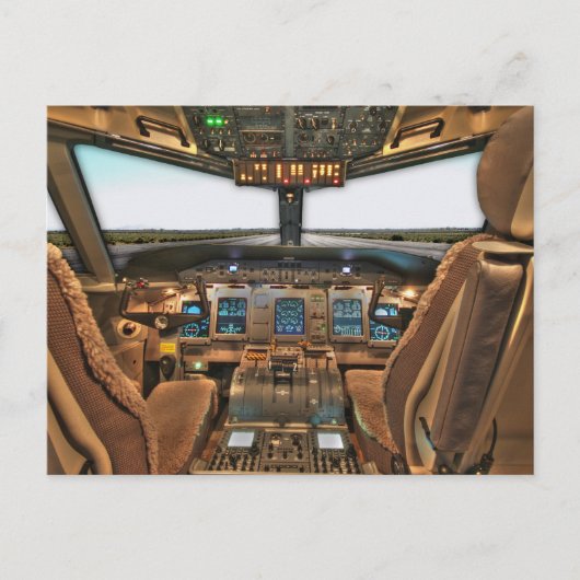 Jet Aircraft-Cockpit Postkarte (Vorderseite)