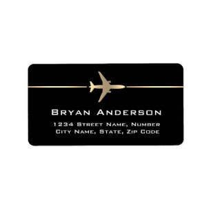 Jet Airplane Address Label Adressaufkleber