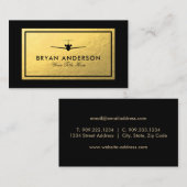 Jet Airplane - Gold Foil Business Card Visitenkarte (Vorne/Hinten)