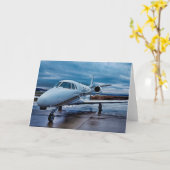 Jet Airplane-Grußkarte Karte (Gelbe Blume)