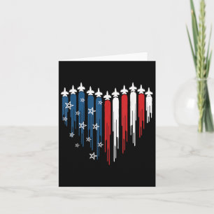 Jet Airplane Heavy White Blue American Flag 4t Karte