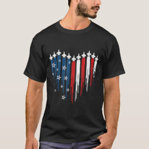 Jet Airplane Heavy White Blue American Flag 4t T-Shirt