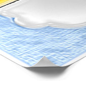 Jet Airplane in Clouds 3D Poster (Ecke)