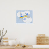 Jet Airplane in den Wolken Poster (Küche)