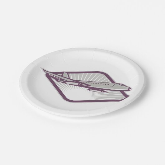 Jet Airplane Pappteller (Schrägansicht)